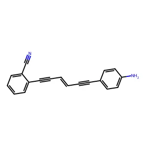 Benzonitrile, 2-[6-(4-aminophenyl)-3-hexene-1,5-diynyl]- structure