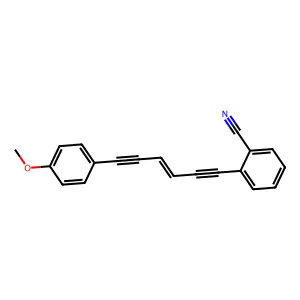 Benzonitrile, 2-[6-(4-methoxyphenyl)-3-hexene-1,5-diynyl]- structure
