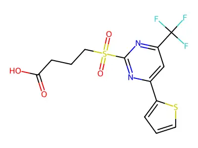4-{[4-(2-Thienyl)-6-(trifluoromethyl)pyrimidin-2-yl]sulfonyl}butanoic acid structure