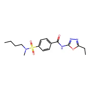 4-[butyl(methyl)sulfamoyl]-N-(5-ethyl-1,3,4-oxadiazol-2-yl)benzamide structure