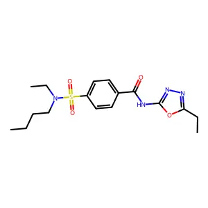 4-[butyl(ethyl)sulfamoyl]-N-(5-ethyl-1,3,4-oxadiazol-2-yl)benzamide structure