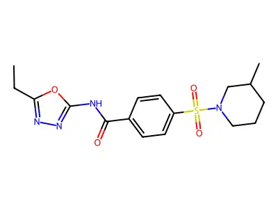N-(5-ethyl-1,3,4-oxadiazol-2-yl)-4-((3-methylpiperidin-1-yl)sulfonyl)benzamide structure