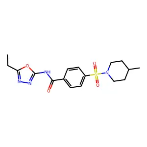 N-(5-ethyl-1,3,4-oxadiazol-2-yl)-4-[(4-methylpiperidin-1-yl)sulfonyl]benzamide structure