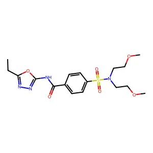 4-[bis(2-methoxyethyl)sulfamoyl]-N-(5-ethyl-1,3,4-oxadiazol-2-yl)benzamide structure