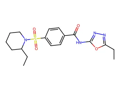 N-(5-ethyl-1,3,4-oxadiazol-2-yl)-4-[(2-ethylpiperidin-1-yl)sulfonyl]benzamide structure