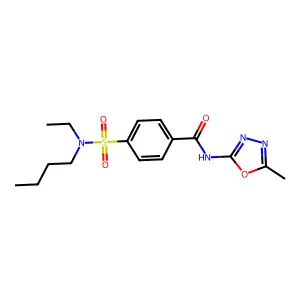 4-[butyl(ethyl)sulfamoyl]-N-(5-methyl-1,3,4-oxadiazol-2-yl)benzamide structure