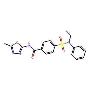 4-[ethyl(phenyl)sulfamoyl]-N-(5-methyl-1,3,4-oxadiazol-2-yl)benzamide structure