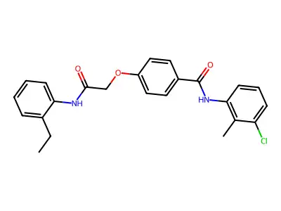 N-(3-chloro-2-methylphenyl)-4-[2-(2-ethylanilino)-2-oxoethoxy]benzamide structure