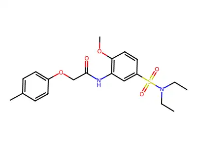N-{5-[(diethylamino)sulfonyl]-2-methoxyphenyl}-2-(4-methylphenoxy)acetamide structure