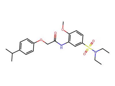 N-[5-(diethylsulfamoyl)-2-methoxyphenyl]-2-[4-(propan-2-yl)phenoxy]acetamide structure