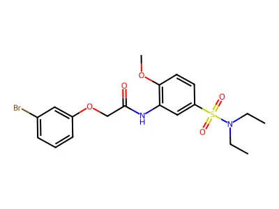 2-(3-bromophenoxy)-N-[5-(diethylsulfamoyl)-2-methoxyphenyl]acetamide structure