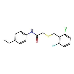 2-[(2-chloro-6-fluorophenyl)methylsulfanyl]-N-(4-ethylphenyl)acetamide structure