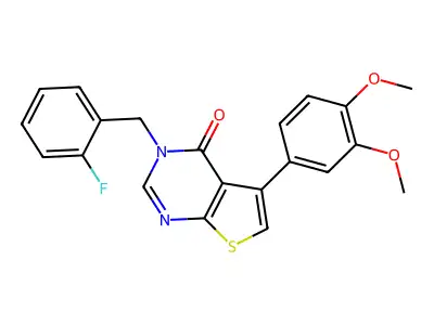 5-(3,4-Dimethoxyphenyl)-3-[(2-fluorophenyl)methyl]thieno[2,3-d]pyrimidin-4-one structure