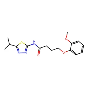 4-(2-methoxyphenoxy)-N-(5-propan-2-yl-1,3,4-thiadiazol-2-yl)butanamide structure