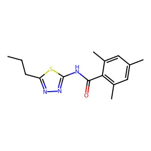 2,4,6-trimethyl-N-(5-propyl-1,3,4-thiadiazol-2-yl)benzamide structure