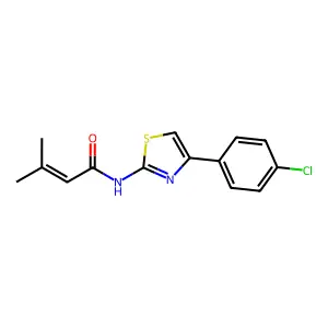 N-[4-(4-chlorophenyl)-1,3-thiazol-2-yl]-3-methylbut-2-enamide structure