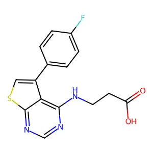 3-{[5-(4-Fluorophenyl)thieno[2,3-d]pyrimidin-4-yl]amino}propanoic acid structure