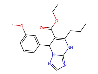 ethyl 7-(3-methoxyphenyl)-5-propyl-4,7-dihydro[1,2,4]triazolo[1,5-a]pyrimidine-6-carboxylate structure