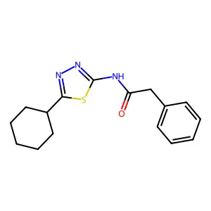 N-(5-cyclohexyl-1,3,4-thiadiazol-2-yl)-2-phenylacetamide structure