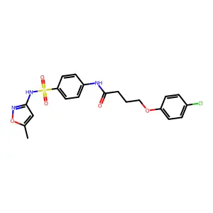 4-(4-Chloro-phenoxy)-N-[4-(5-methyl-isoxazol-3-ylsulfamoyl)-phenyl]-butyramide structure