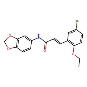 (E)-N-(benzo[d][1,3]dioxol-5-yl)-3-(5-bromo-2-ethoxyphenyl)acrylamide structure