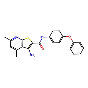 3-amino-4,6-dimethyl-N-(4-phenoxyphenyl)thieno[2,3-b]pyridine-2-carboxamide structure