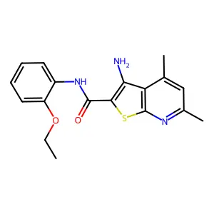 3-amino-N-(2-ethoxyphenyl)-4,6-dimethylthieno[2,3-b]pyridine-2-carboxamide structure