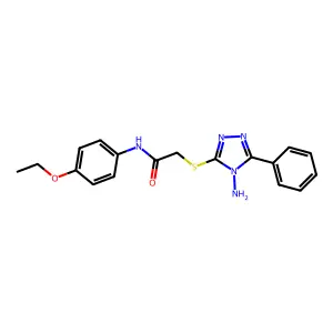 2-((4-amino-5-phenyl-4H-1,2,4-triazol-3-yl)thio)-N-(4-ethoxyphenyl)acetamide structure