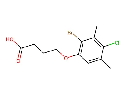 4-(2-Bromo-4-chloro-3,5-dimethylphenoxy)butanoic acid structure