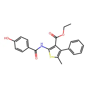 Ethyl 2-(4-hydroxybenzamido)-5-methyl-4-phenylthiophene-3-carboxylate structure