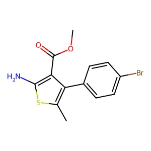 Methyl 2-amino-4-(4-bromophenyl)-5-methylthiophene-3-carboxylate structure