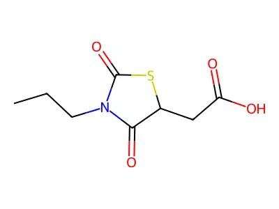 (2,4-Dioxo-3-propyl-1,3-thiazolidin-5-YL)acetic acid structure