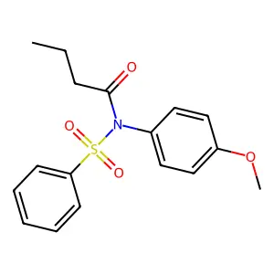 N-(benzenesulfonyl)-N-(4-methoxyphenyl)butanamide structure
