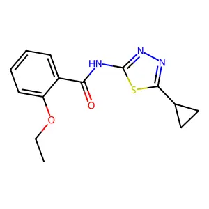 N-(5-cyclopropyl-1,3,4-thiadiazol-2-yl)-2-ethoxybenzamide structure
