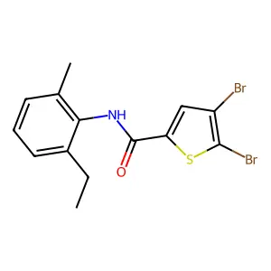 4,5-dibromo-N-(2-ethyl-6-methylphenyl)thiophene-2-carboxamide structure