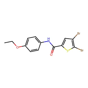4,5-dibromo-N-(4-ethoxyphenyl)thiophene-2-carboxamide structure