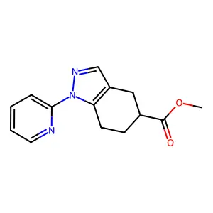 Methyl 1-(pyridin-2-yl)-4,5,6,7-tetrahydro-1H-indazole-5-carboxylate structure