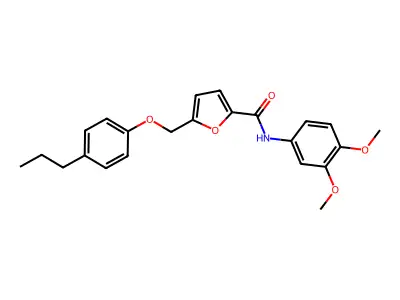 N-(3,4-dimethoxyphenyl)-5-[(4-propylphenoxy)methyl]furan-2-carboxamide structure