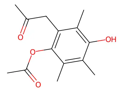 2-Propanone, 1-(2-(acetyloxy)-5-hydroxy-3,4,6-trimethylphenyl)- structure