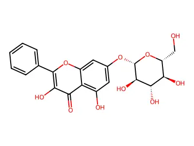4H-1-Benzopyran-4-one, 7-(beta-D-glucopyranosyloxy)-3,5-dihydroxy-2-phenyl- structure