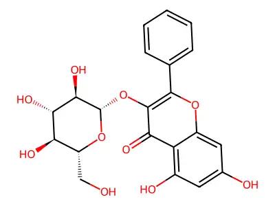 4H-1-Benzopyran-4-one, 3-(beta-D-glucopyranosyloxy)-5,7-dihydroxy-2-phenyl- structure