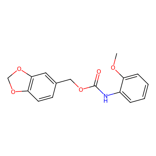 1,3-Benzodioxol-5-ylmethyl 2-methoxyphenylcarbamate structure
