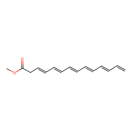 methyl (3E,5E,7E,9E,11E)-tetradeca-3,5,7,9,11,13-hexaenoate structure