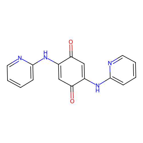 2,5-Bis(pyridin-2-ylamino)cyclohexa-2,5-diene-1,4-dione structure