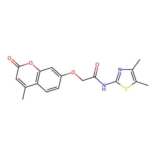 N-(4,5-dimethyl(1,3-thiazol-2-yl))-2-(4-methyl-2-oxochromen-7-yloxy)acetamide structure