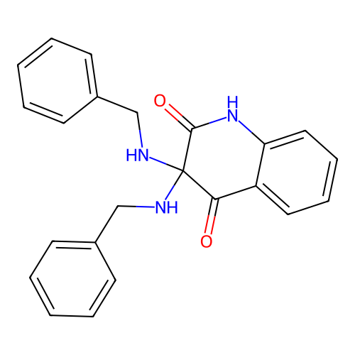 3,3-bis(benzylamino)-1H-quinoline-2,4-dione structure