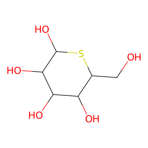 5-Thio-D-glucopyranose structure