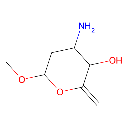Methyl 3-amino-2,3,6-trideoxyhex-5-enopyranoside structure