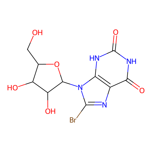 8-Bromo-9-pentofuranosyl-9H-purine-2,6-diol structure