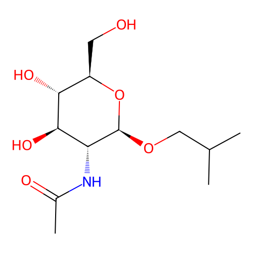 N-((2R,3R,4R,5S,6R)-4,5-dihydroxy-6-(hydroxymethyl)-2-isobutoxytetrahydro-2H-pyran-3-yl)acetamide structure